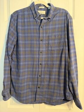Hawker Rye Men's Slim Fit Plaid Button-Down Shirt size large. Blue